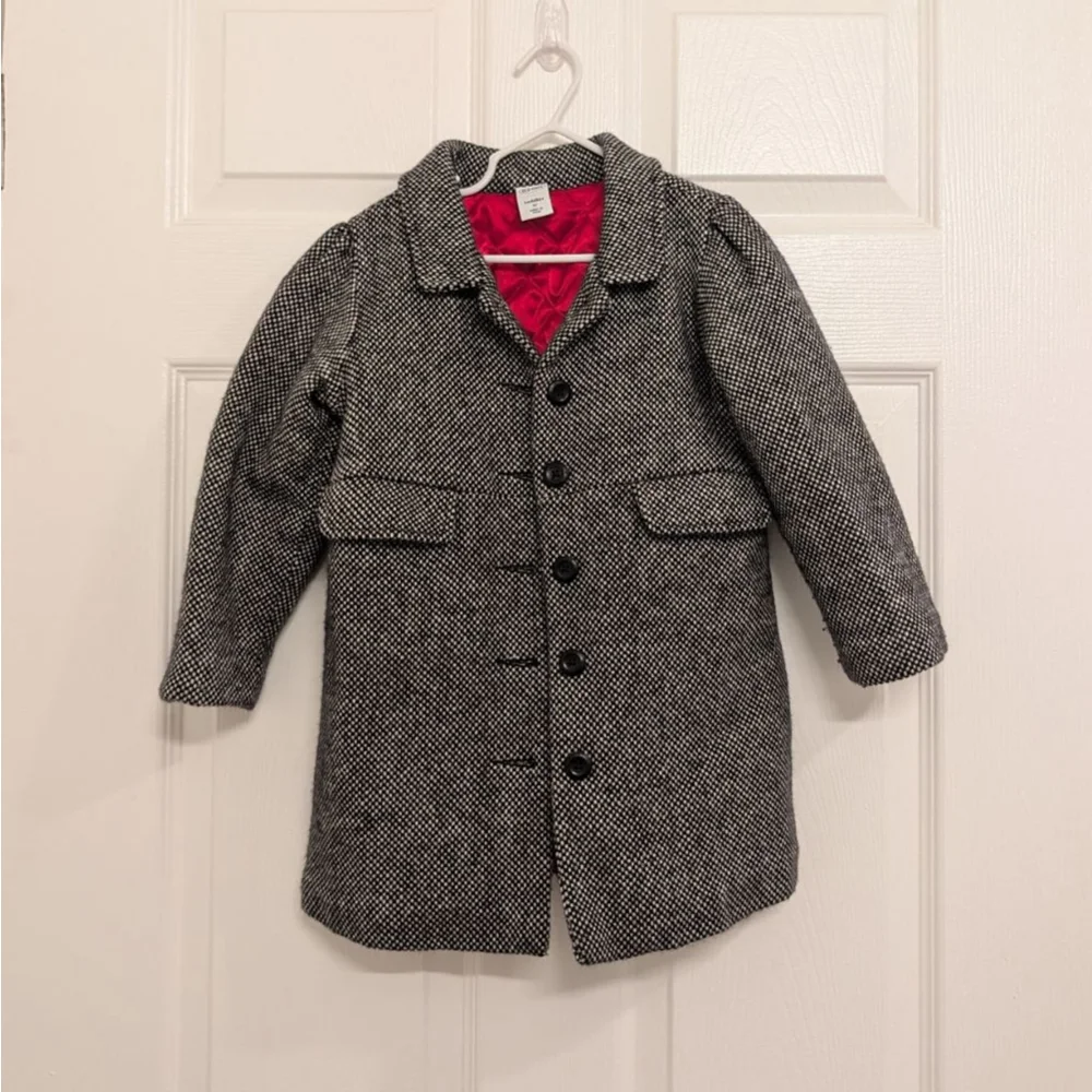 Girls Old Navy Pea Coat 5T Black & White